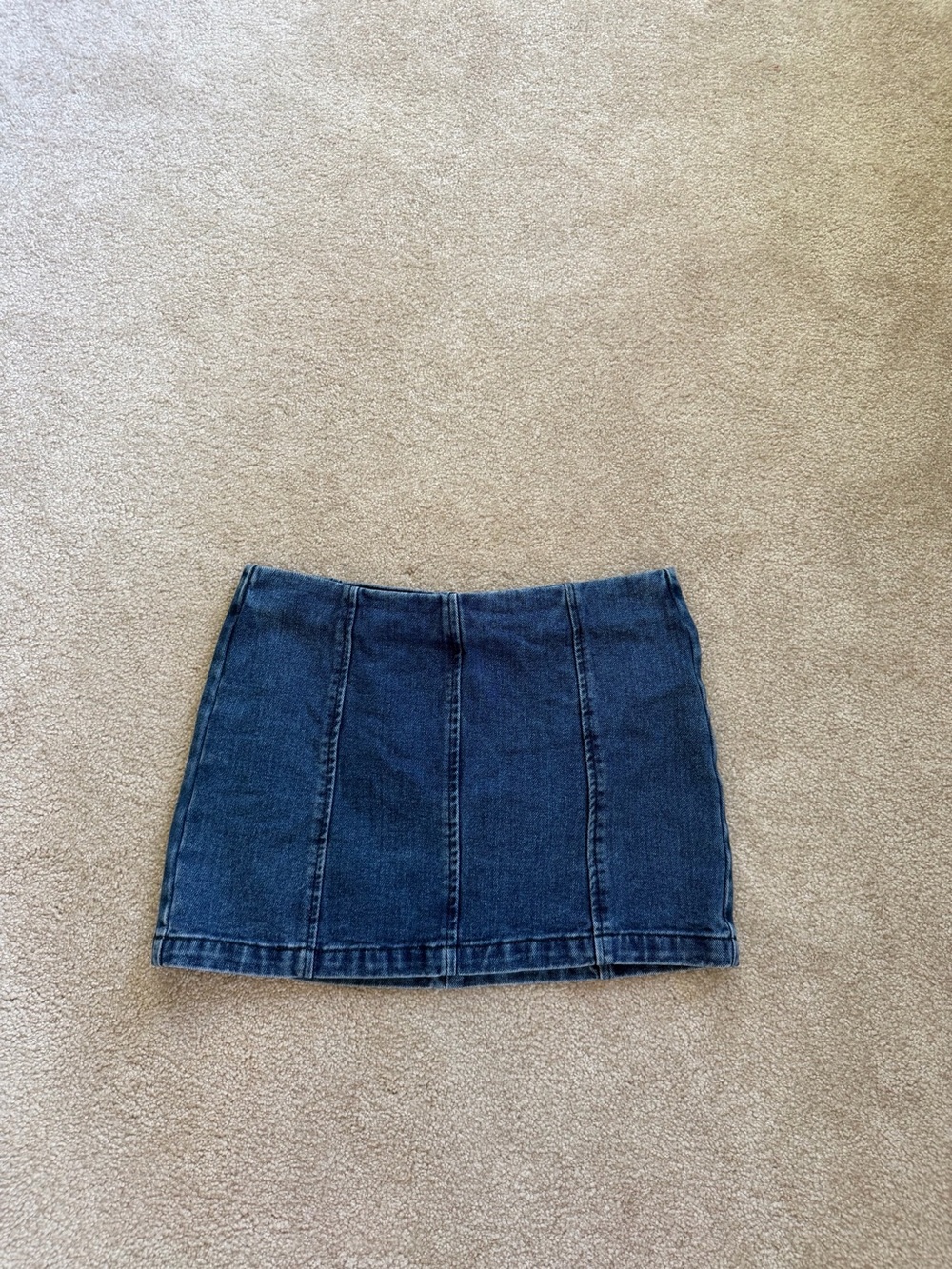 New Look Dark Blue Denim Panel Mini Skirt
